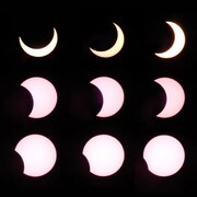 Les phases de l'éclipse partielle du 10 juin 2021 photographiée de Dieppe.