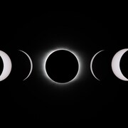 Progression d'une éclipse solaire totale.