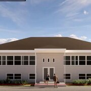 Les plans 3D de la future façade de l'école.