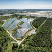 Une vue aérienne des installations de la mine Lamaque à Val-d'Or.