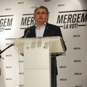 Igor Grosu, président du Parlement  ainsi que du Parti de l'action et de la solidarité (PAS), au lutrin.