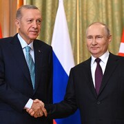 Rencontre entre le président russe Vladimir Poutine et son homologue turc Recep Tayyip Erdogan.