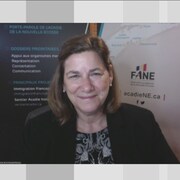 La directrice de la Fédération acadienne de la Nouvelle-Écosse, Marie-Claude Rioux, en entrevue.