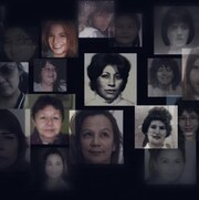 Des photos de plusieurs femmes sur un fond noir. 