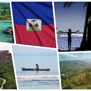 Carte postale avec des paysages d'Haïti.