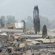 Une scène de désolation à Boston Flats en Colombie-Britannique où plus de 200 feux de forêt font rage. 