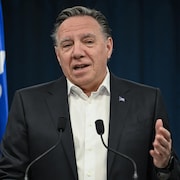 Le premier ministre du Québec, François Legault, en conférence de presse.