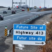 L'emplacement de la partie la plus à l'est du projet d'autoroute 413. Photo prise le 24 décembre 2023.
