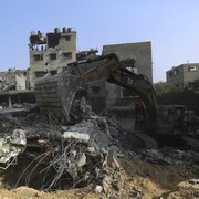 Un édifice éventré par une frappe israélienne.