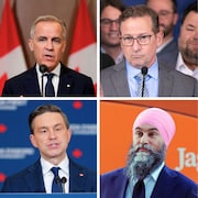 Photomontage des quatre chefs de Partis politiques.