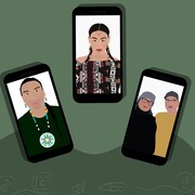 Illustration des influenceurs autochtones dans les téléphones cellulaires.