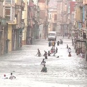 Des rues de La Havane inondées après le passage de l'ouragan Irma.