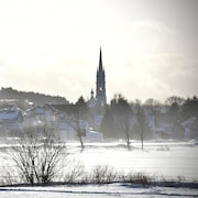 La municipalité de L'Isle-Verte, au Bas-Saint-Laurent, en plein hiver.