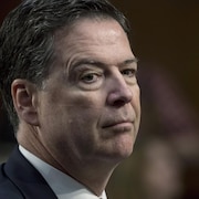 L'ex-directeur du FBI James Comey en juin 2017 alors qu'il t&eacute;moigne devant le comit&eacute; du renseignement du S&eacute;nat am&eacute;ricain.
