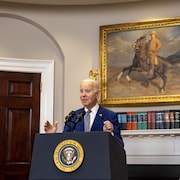 Le président Joe Biden lors d'une allocution. 