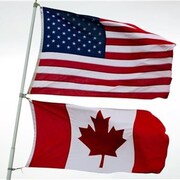 Deux drapeaux du Canada et des États-Unis