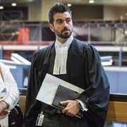 Dennis Galiatsatos au palais de justice de Montréal à l'époque où il était encore avocat.