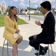 Chantal Rivest et Justin Trudeau en entrevue