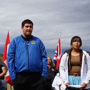Robby Thomson-Bear de la nation Carry The Kettle Nakota  et Montana Blacksioux de la première nation Piapot, 10 mai 2023.