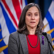 La coroner en chef de la Colombie-Britannique, Lisa Lapointe, lors d'un point de presse à Victoria, le 31 janvier 2023.
