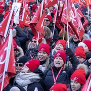 Un groupe de manifestants de la FAE.