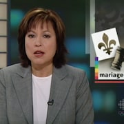 L'animatrice Céline Galipeau annonce la confirmation de la validité de la loi qui légalise les mariage en union civile pour les couples de même sexe au Québec. 