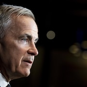 Mark Carney devant les cam&eacute;ras.