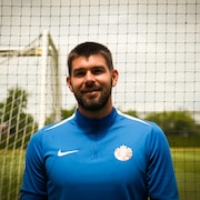 Le gardien de but de l'équipe Canada de soccer, Maxime Crépeau, lors d'un entrainement à Vancouver, le 13 juin 2026. 