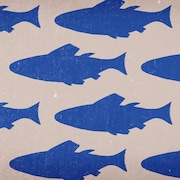 Texture de silhouettes de poissons de couleur bleu sur fond beige