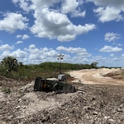 Une partie du chantier du Train maya à Kimbilá, au Yucatán.