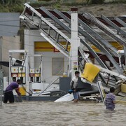 Cette station d'essence d'Humacao a été lourdement endommagée par l'ouragan Maria en septembre 2017.