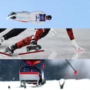 Un montage d'athl&egrave;tes olympiques en action.