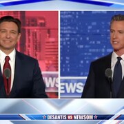 Les gouverneurs de la Floride et de la Californie à la télévision de Fox News.