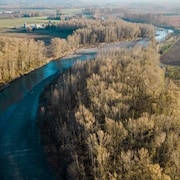 Le fleuve Nooksack s'écoule à Everson, en novembre 2022. 