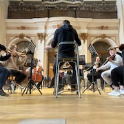 L'orchestre de Louhansk en train de répéter, à Lviv. 