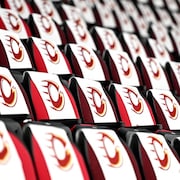 Des rang&eacute;es de si&egrave;ges avec le logo de la Charge d'Ottawa, &agrave; la Place TD.