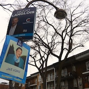 Des pancartes électorales dans la circonscription.