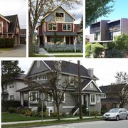 On voit plusieurs models de maisons jumelées.