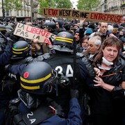 La manifestation a donné lieu à quelques heurts avec des policiers.