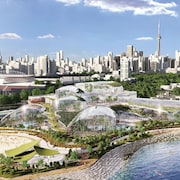 Vue d'ensemble des installations de la Place de l'Ontario.