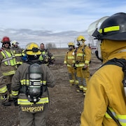 Formation des pompiers volontaires de partout dans la province, à North Battleford. 28 avril 2024.