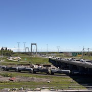 Plan large du secteur des ponts à Québec.