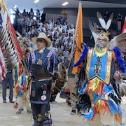 Des danseurs autochtones en tenue traditionnelle