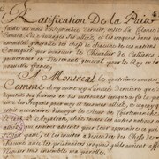 Extrait d'un document de ratification de la paix, rédigé à Montréal le 4 août 1701. 