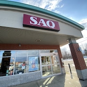 La façade de la SAQ de Stanstead.