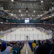 Le Sasktel Centre de Saskatoon, en Saskatchewan, lors d'un match des Blades le 31 mars 2023.