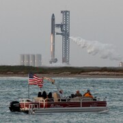 La fusée Starship de SpaceX sur son pas de tir.
