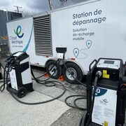 Des bornes de recharges électriques. 