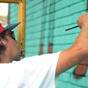 Christian Champan, un artiste autochtones qui peint sa murale
