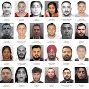 Une série de photos de personnes recherchées en lien avec des vols et d'autres actes criminels.